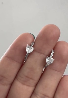 Brand New Genuine Pandora Silver Sparkling Heart Hoop CZ Earrings 293101C01