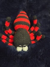 Handmade Crochet red and black spider
