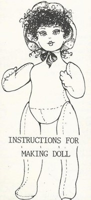 sewing pattern to make 3 different size cloth dolls 18,20,22'' sm,med,lg & outfit