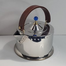 Vintage Bodum Ottoni Tea Kettle Carsten Jorgensen Italy Stainless Wood