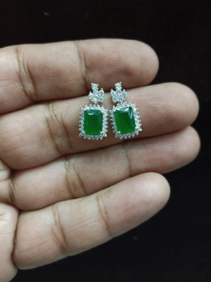 Handcrafted Dangle Earrings - 925 Sterling Silver, CZ, and Pearl