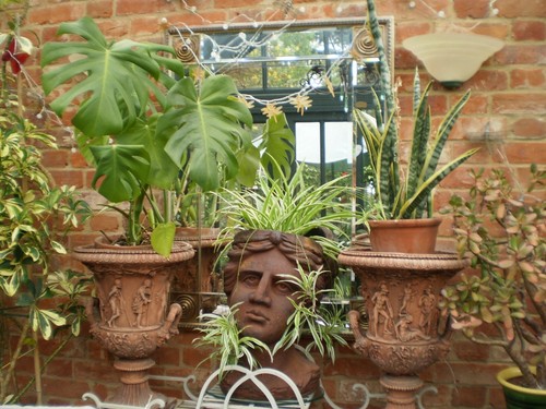 VINTAGE ROMAN,GRECIAN BUST PLANTER,GARDEN,ORANGERY,HOME - Picture 3 of 9