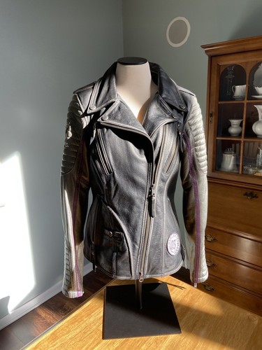 Harley Davidson gray Leather size M with sweatshirt liner women’s Biker