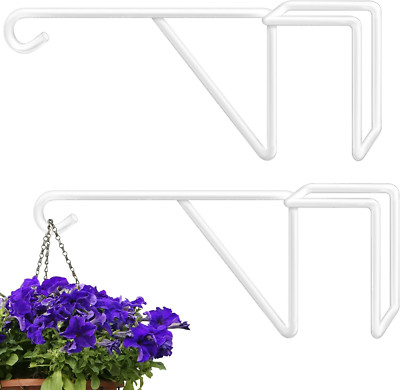 Zacool Vinyl Fence Hooks-2 Pack 5 X 10 Inches over Fence Hooks Heavy Duty White