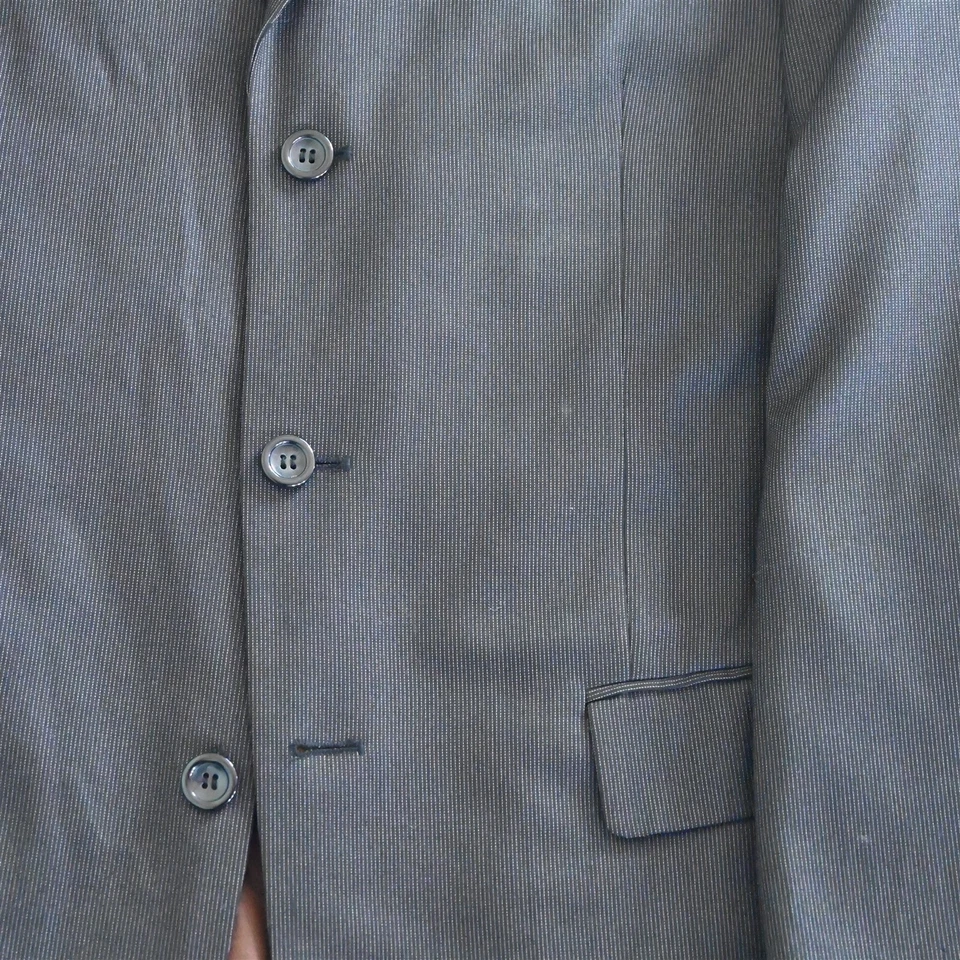 Caravelli 40L 33x30 Negro Marrón Rayas Hombres Chaqueta Pantalones Traje Foto 3 de 4