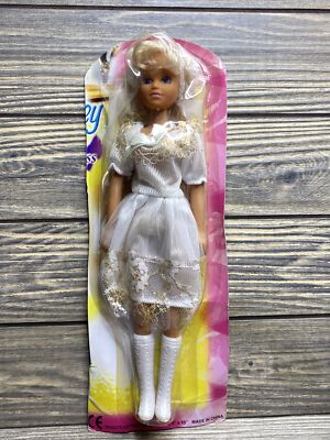 Vintage Fashion Doll Bride Blond Hair White Dress Gold Lace White Boots 11  | eBay