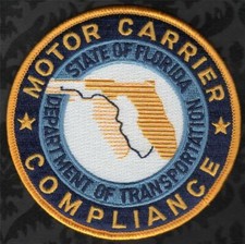 Florida Department Of Transportation Motor Carrier Compliance Shoulder Patch 4"
