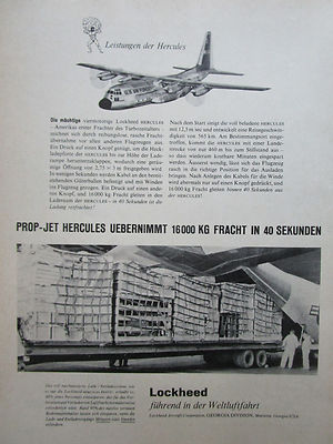 7/1958 PUB LOCKHEED C-130 HERCULES FREIGHTER FREIGHT USAF ORIGINAL GERMAN AD