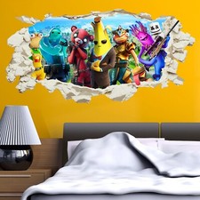 Fortnite Hole In Wall Sticker Decal Decor Kids Bedroom Decoration