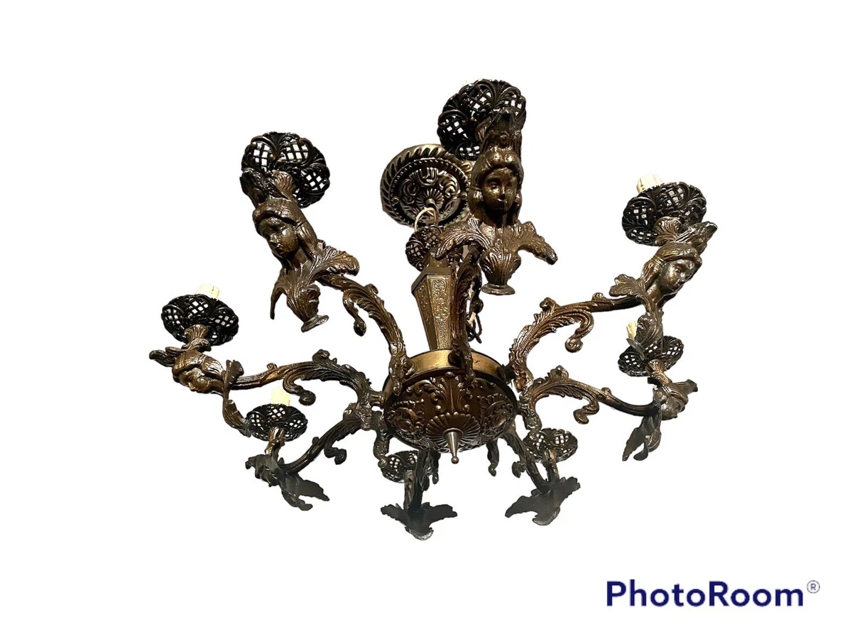 Antique solid brass chandelier deals