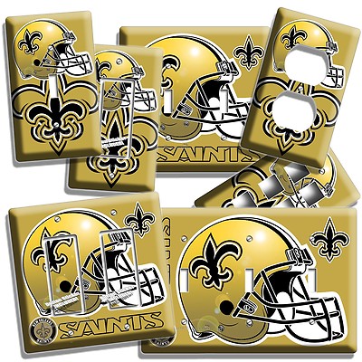 NEW ORLEANS SAINTS FOOTBALL TEAM LIGHT SWITCH OUTLET MAN CAVE DECOR WALL PLATES