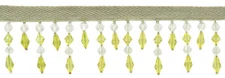 Diamond Beaded Fringe Trim, Color# L60008 - Cabbage Green [Sold By The Yard]