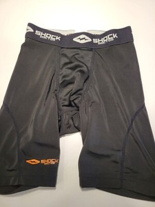 JOCK BASEBALL SHOCK DOCTOR BOYS COMPRESSION SHORTS BLACK  SIZE LARGE 