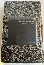 Hudson Park Collection Deco Fan EURO Pillow Sham Charcoal 26" X 26" MSRP $ 200