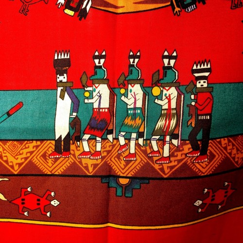 Native American Hopi Kachina Doll Fabric Material Cut & Sew Squares Red Sewing - Picture 8 of 14