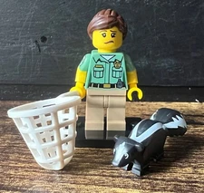 Lego Minifigure 71011 Animal Control Complete with Stand Accessories (Series 15)