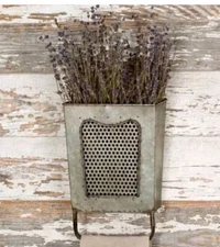 Colonial Tin Works Galvanized Steel Vintage Dalton Wall Box With Towel Rack