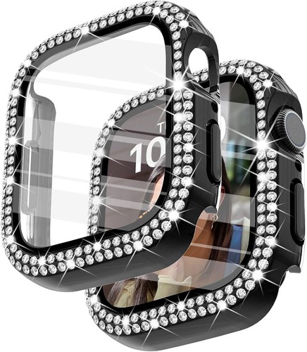 For Apple Watch Series 8 7 SE 6 5 4 3 Bling Case Screen Protector 44/45mm Cover - Picture 4 of 32