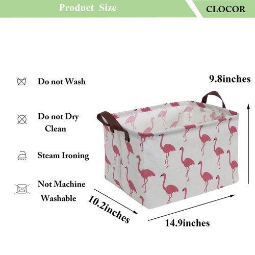 Rectangular Flamingo Storage Basketcollapsible Cute Pattern Storage Binwaterproo - Picture 6 of 7