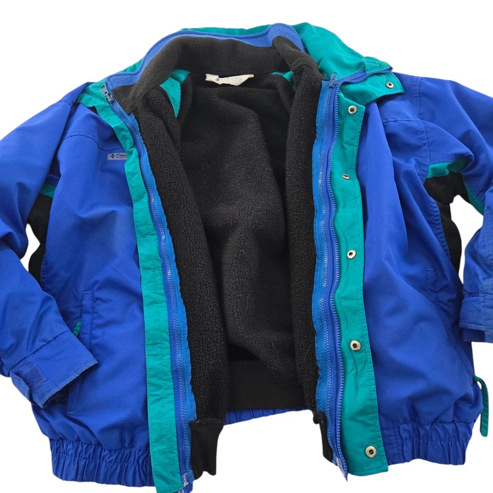 VTG 90s Columbia Jacket Bugaboo 3 In 1 Ski Snow Mens XL Blue Black Teal Retro - Image 4 of 4