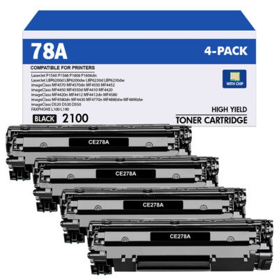 4PK 78A CE278A Toner Cartridge For HP LaserJet P1606dn M1536dnf MFP P1566 P1600