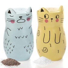 Yarlung Set of 2 Cat Salt and Pepper Shaker, Cute Ceramic Salt Shaker Novelty...