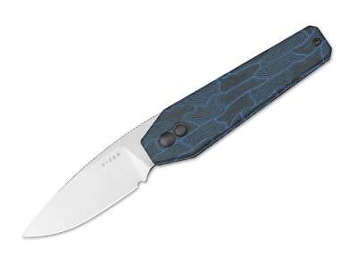 Kizer Tomb Nitro-V Blue & Black Damascus G10 Taschenmesser Button Lock V3692A3