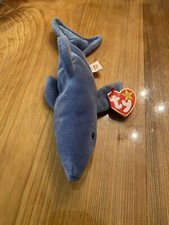 Beanie Baby 1996 Crunch The Shark Rare W/ Tag Errors!