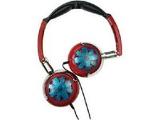 Wicked Tour WI8100 Red with Blue Headphones 40mm Drivers 4Ft Cord 20-20K Hz