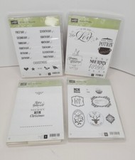 Stampin' Up Christmas Lot Of 4 Very Merry Tags, 12 Days Of, Festive Phrases