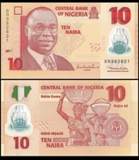 NIGERIA 10 Naira, 2011, P-39, UNC World Currency
