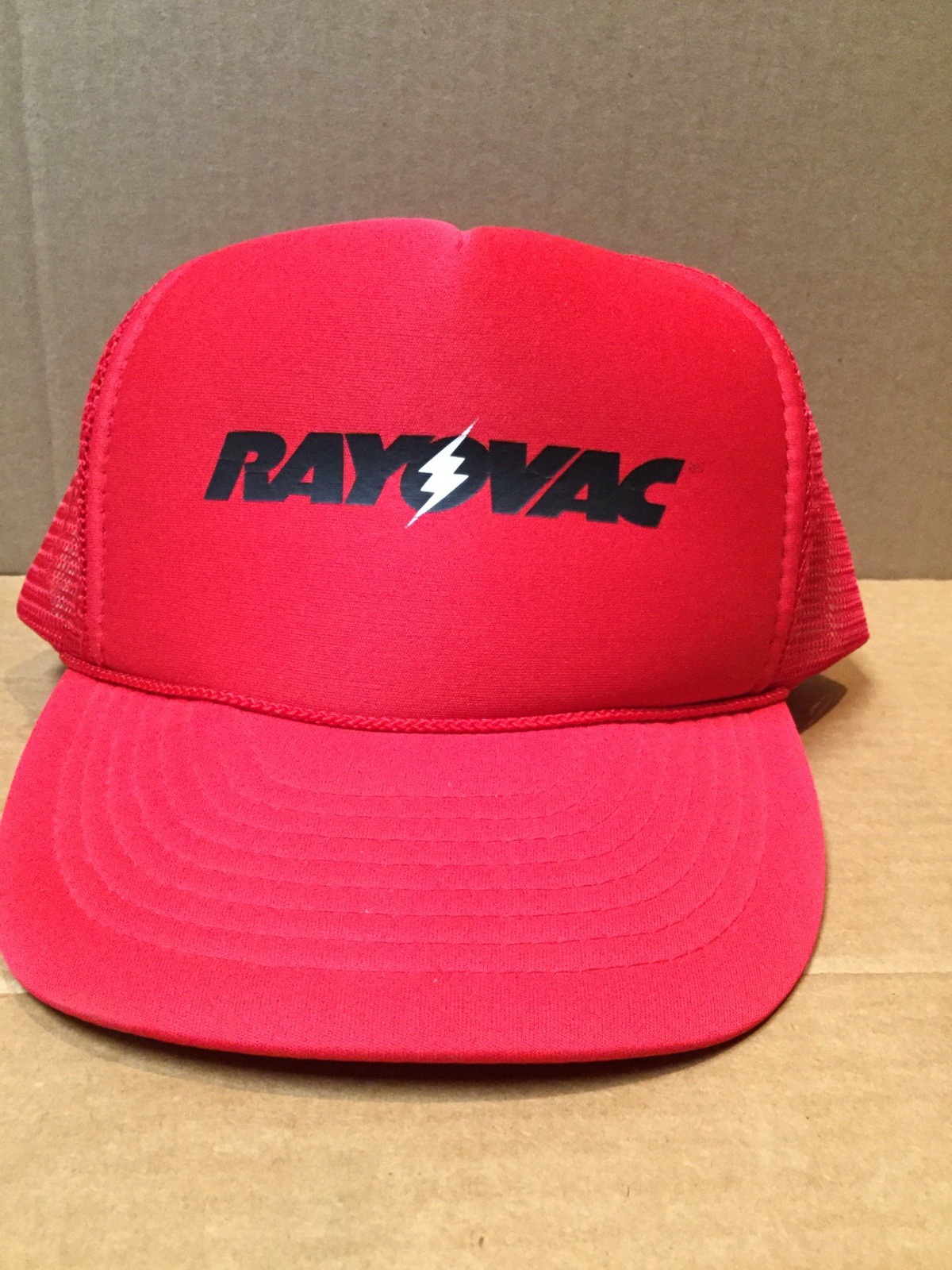 Rayovac Batteries Snapback cap Mesh Trucker Hat Cap Red  Advertising Nissin-image