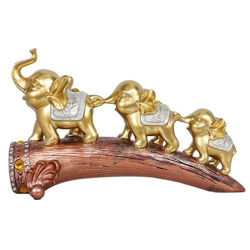 Resin Crafts Chinese Three Elephant Desktop Wine Entrance