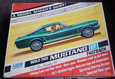 RAR! RAR! RAR! Vintage Renwal 1968 Mustang GT Fastback Bausatz Maßstab 1:12