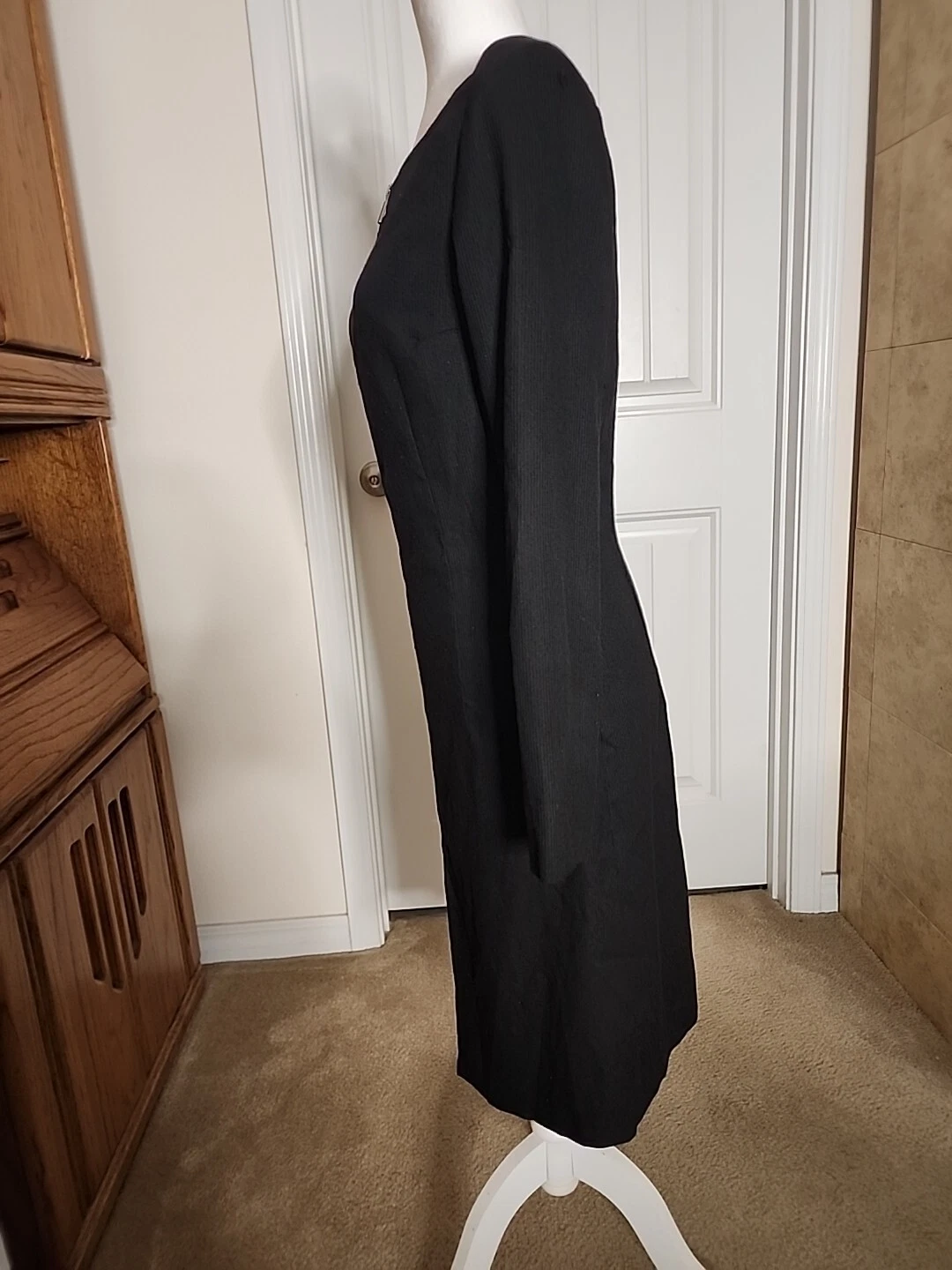 Abito Versace Jeans Couture nero foderato gesso taglia 30 40 (nuovo autentico)