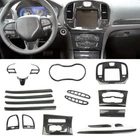 19x Carbon Fiber Interior ABS Set Dash Decor Cover Trim Kit For Chrysler 300 15+
