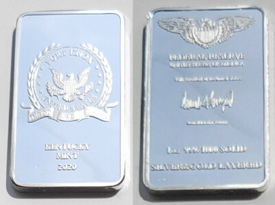 Fort Knox Silberbarren US Präsident Donald Trump Signatur US Mint Bullion Barren