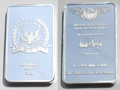 Fort Knox Silver Bar US President Donald Trump Signature US Mint Bullion Ingot