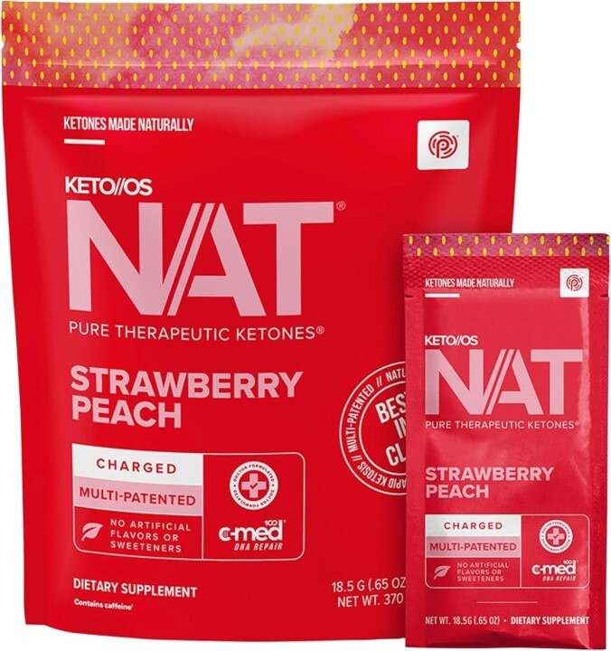 PRUVIT ketone drink  Keto Nat STRAWBERRY PEACH Charged FREE SHIPPING