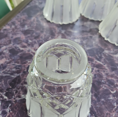 Ceiling Fan Glass Light Shade Frosted Scallop Edge Diamond Shaped Clear Top - Picture 9 of 12