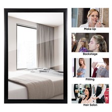 Metal Frame Wall Mounted Mirror Rectangle Make Up Vanity Mirror 24"x36" Black