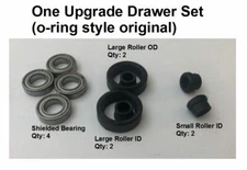Ball bearing upgrade steelcase tanker desk drawer roller o-ring style