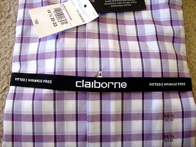 New Liz Claiborne Men's Wrinkle Free Long Sleeves Dress Shirt