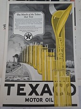 1925 Texas Company Texaco golden motor oil Test Tubes vintage original  ad