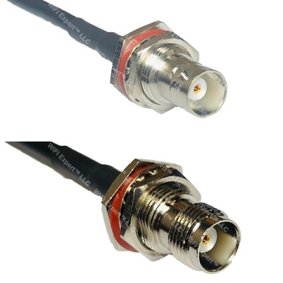 RFC195 BNC FEMALE BIG BULKHEAD to TNC FEMALE BULKHEAD Coax RF Cable USA-Ship Lot