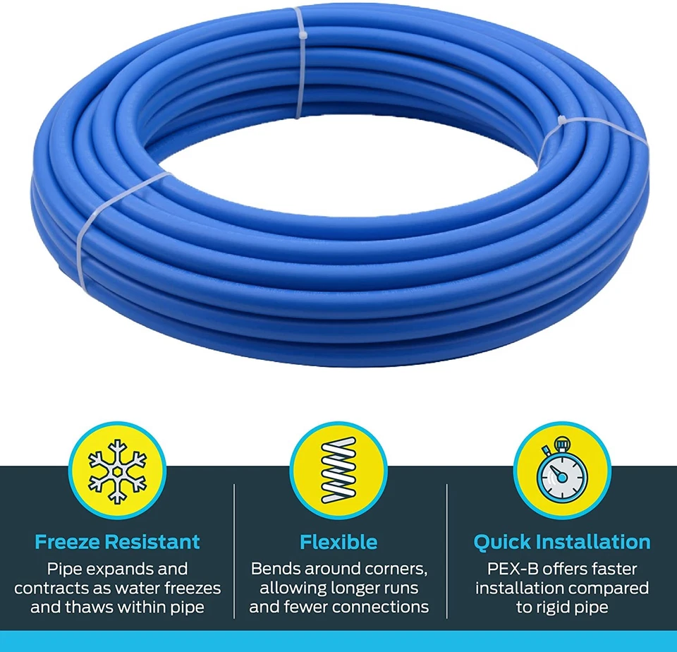 Sharkbite U870B100 PEX Coil Pipe, Blue, 3/4-In. Rigid Copper Tube Size x 100-Ft. - Image 3 of 4