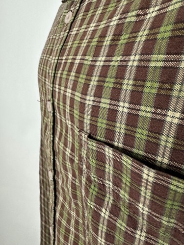 Vintage 90s Structure Shirt Men Large Brown Plaid Long Sleeve Button Down Grunge - Picture 6 of 16