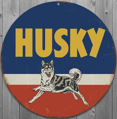 #ad Husky Gasoline 8quot; Diameter Novelty Metal Sign Made In USA New $14.49