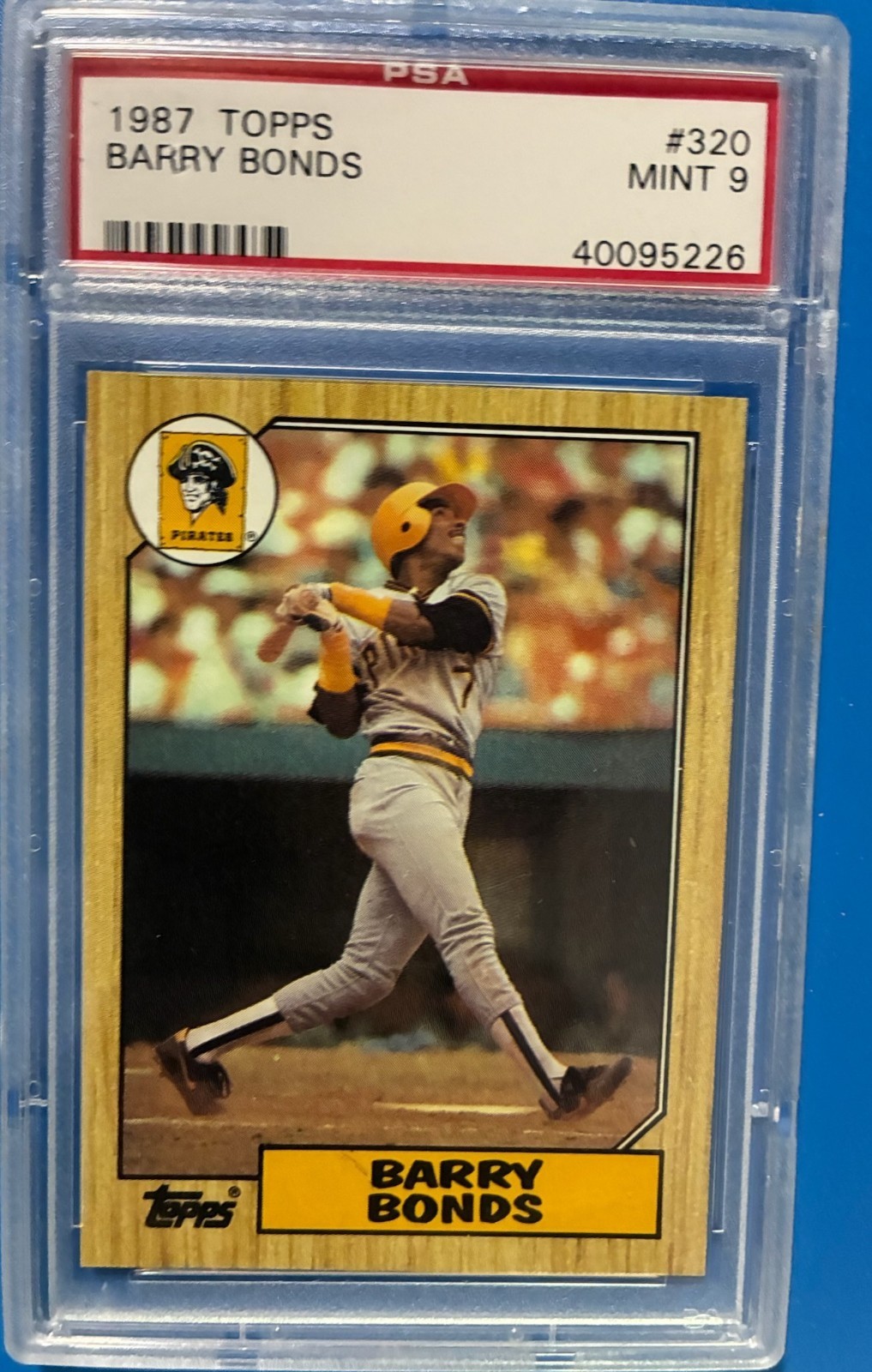 BARRY BONDS 1987 TOPPS ROOKIE CARD # 320, GRADED CARD MINT 9