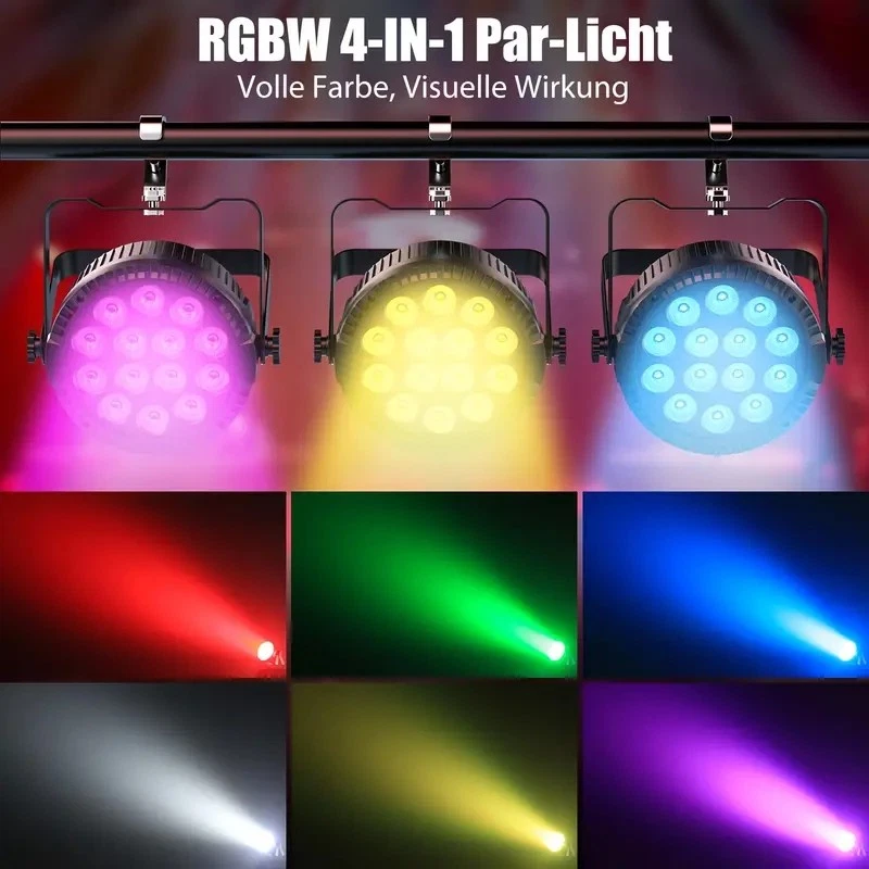 12X 140W LED Par Strahler 14LED Par Scheinwerfer Bühnenlicht RGBW DMX Partylicht - Bild 4 von 4